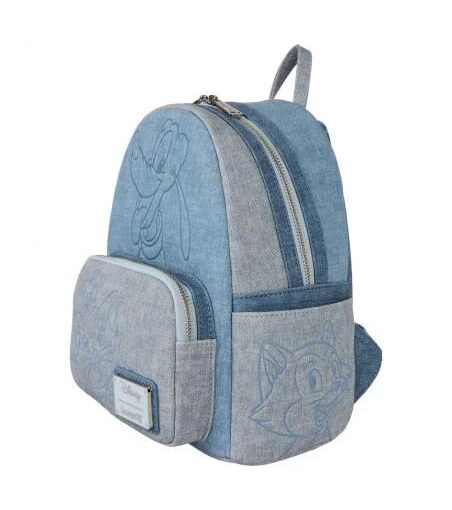 Alternative view of Loungefly – Disney – Mini Backpack – Dogs and Cats Faux Denim *Coming Soon