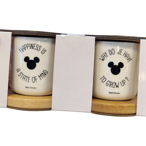 Alternative view of Disneyland Paris – Koffiekopjes met Houten Onderzetter – Mickey & Walt – DLP Exclusive