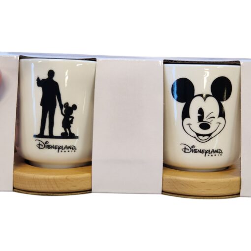 Disneyland Paris – Koffiekopjes met Houten Onderzetter – Mickey & Walt – DLP Exclusive