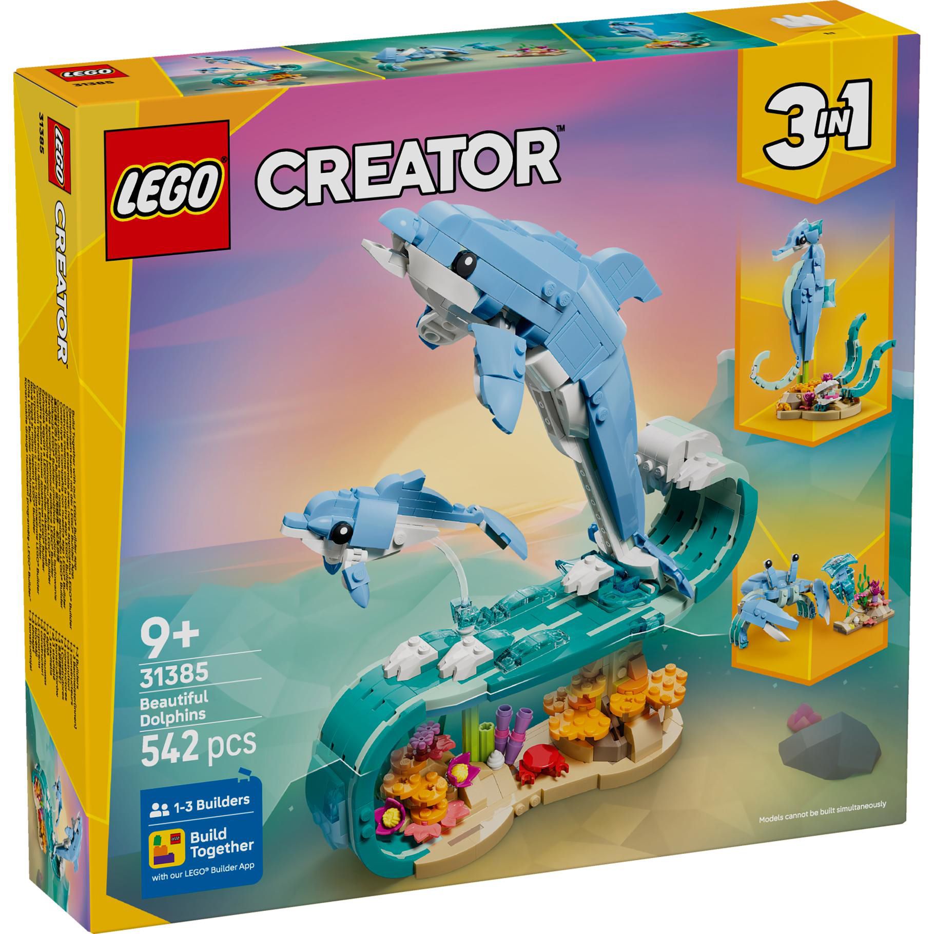 LEGO – Creator 3in1 – Zeedieren: Prachtige Dolfijnen (31385)