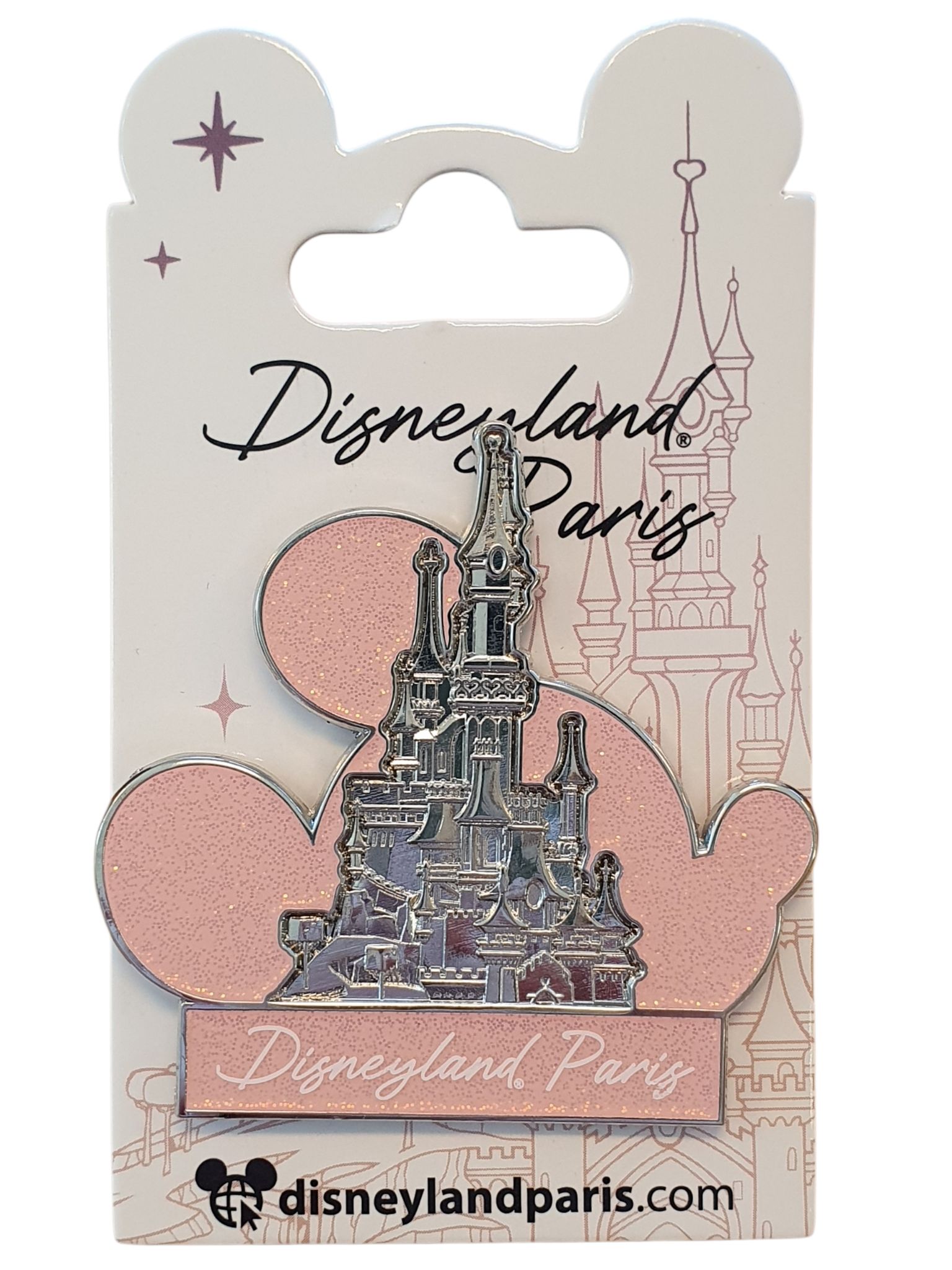 Disneyland Paris – Mickey Mouse Hoofd – Roze Glitter – Collector Pin – DLP Exclusive