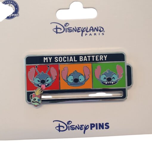 Disneyland Paris – Stitch – My Social Battery – Collector Pin – DLP Exclusive