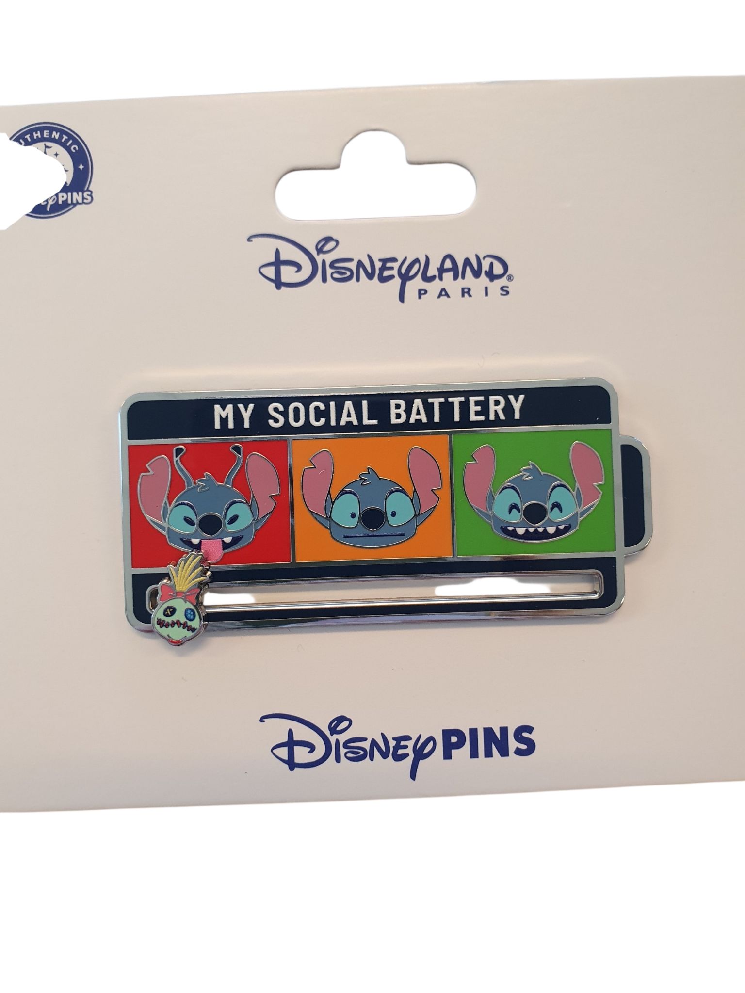 Disneyland Paris – Stitch – My Social Battery – Collector Pin – DLP Exclusive