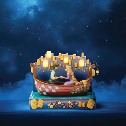 Disney Traditions – Tangled Boat with LED Lanterns – Figurine