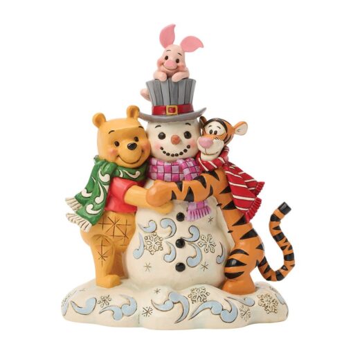 Disney Traditions – Pooh & Friends Hugging Snowman – Figurine